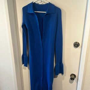Blue cotton woven dress. Worn once